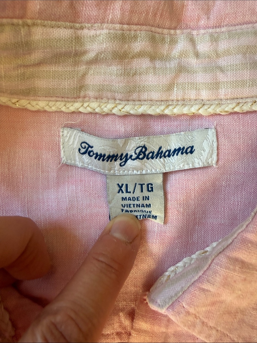 Tommy Bahama Soft Pink Linen Collared Shirt - Picture 6 of 6